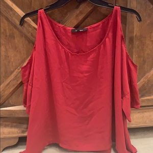 Pink open shoulder blouse